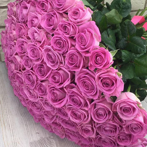 101 розовая роза