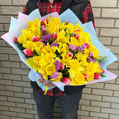 Нарциссы и тюльпаны