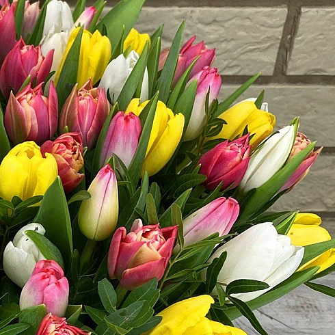 101 тюльпан в коробке