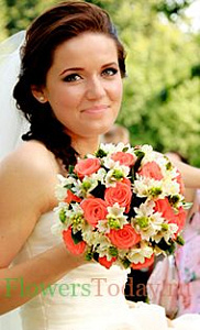 Букет невесты из роз и фрезий