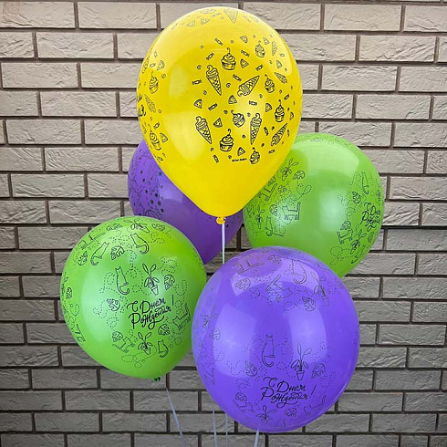 Шарики микс «С Днём Рождения»