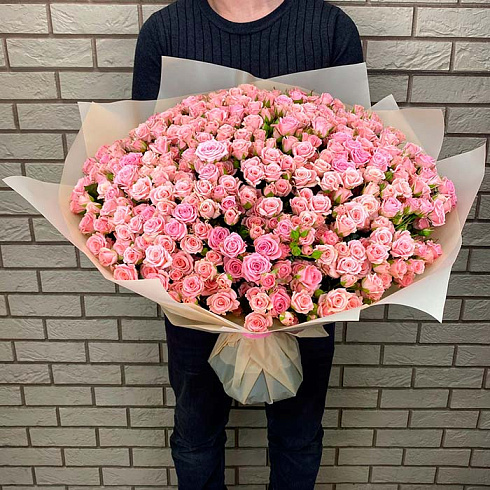 101 кустовая розовая роза