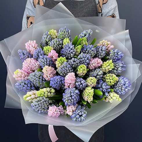 Гиацинты синие и розовые