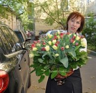 Корзина тюльпанов