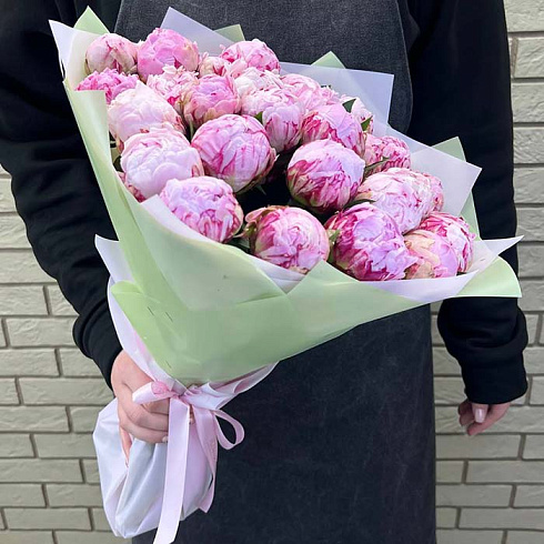 29 розовых пионов