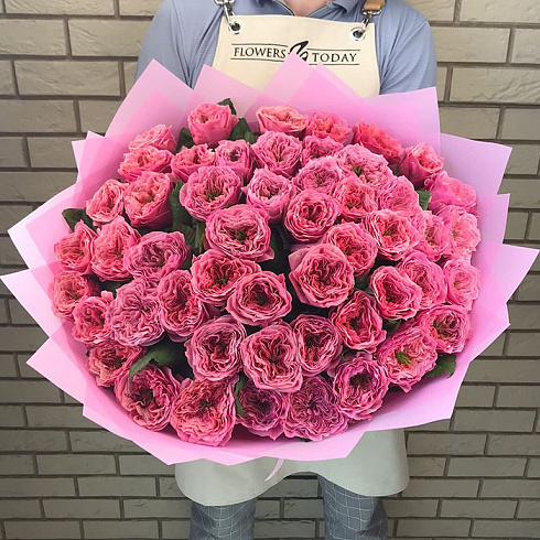 Пионовидные розовые розы