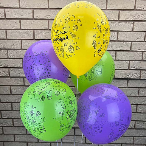 Шарики микс «С Днём Рождения»