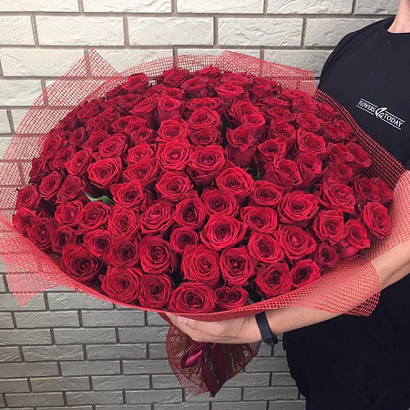 101 красная роза