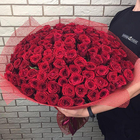 101 красная роза