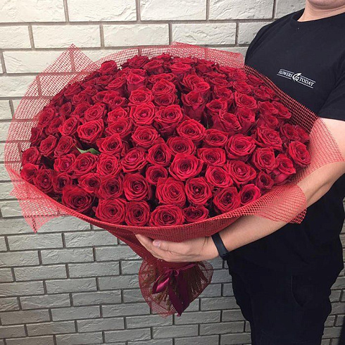 101 красная роза